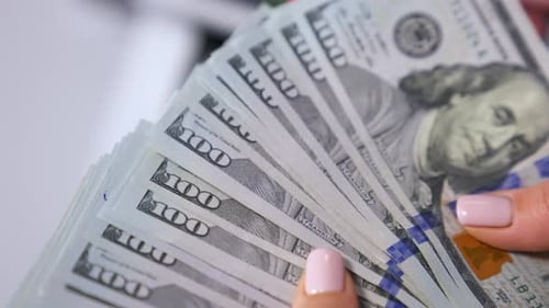 Macro Shot of Crisp One Hundred Dollar Bills