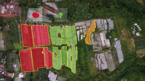 Smart Farm Analysis Of Crops And Its Annual Statistics. Agricultural Technology. motion graphics