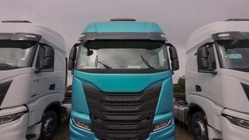 Truck Fleet In Logistics Yard
