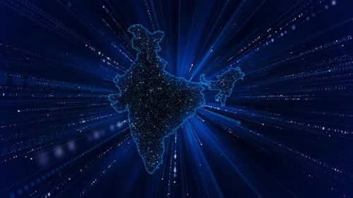 Cyber Digital India Country Global Tech and Innovation Concept Stock Market Economy Satellites