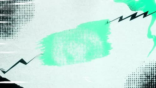 Abstract Creative Geometric Background With Brush Illustration In Black And Green Color