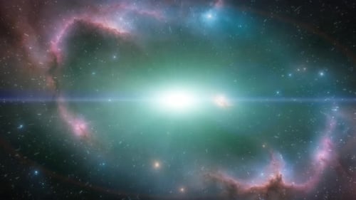 Fond spatial avec étoile brillante