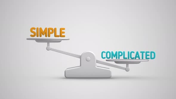 Simple vs Complicated balance scale looping animation, Backgrounds ...