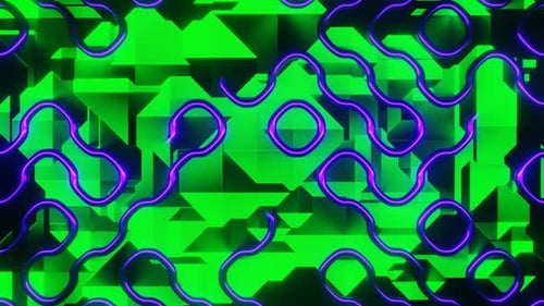 Purple Pipes On Green Background Loop Animation In 1080Hd