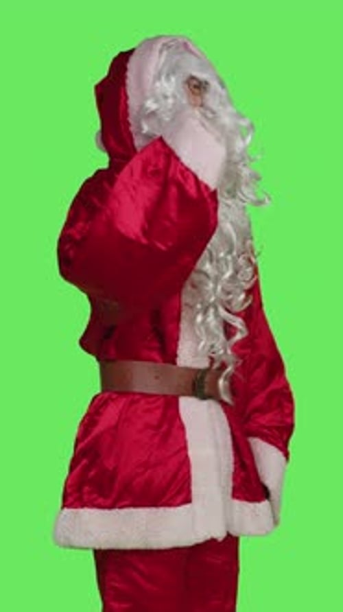 Vertical Video Side View of Santa Claus