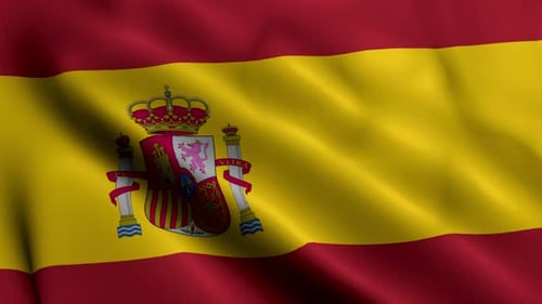 Realistic Waving Flag of Spain Animation
