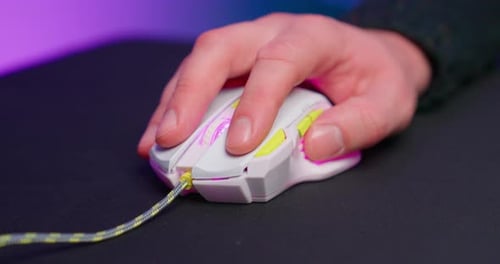 Man Fast Click White Gaming Mouse