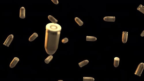 Falling 3D Bullet Casings Animation
