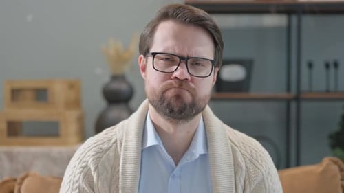 Portrait of Pensive Mature Adult Man Thinking New Plan