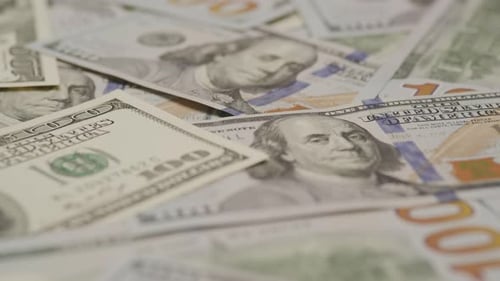 CloseUp of Scattered US Dollar Banknotes