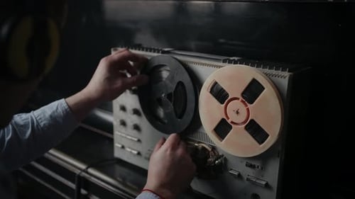 Adjusting Vintage Reel-to-Reel Tape Recorder