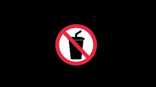 No Drinks Icon. No Food or Beverages Icon Animation Video - Transparent