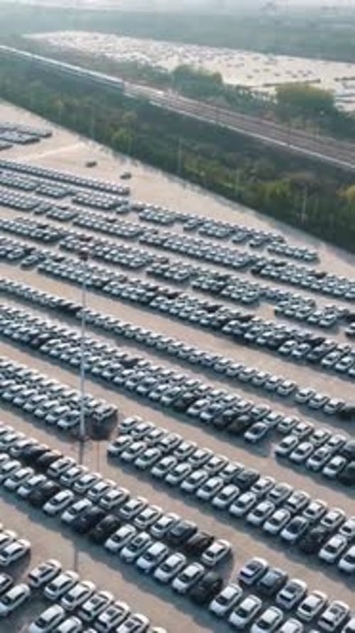 Vertical View Of Parking Cars