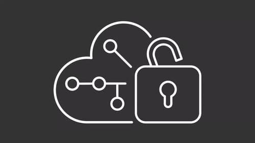 Weiße Animation zur Cloud-Verschlüsselung