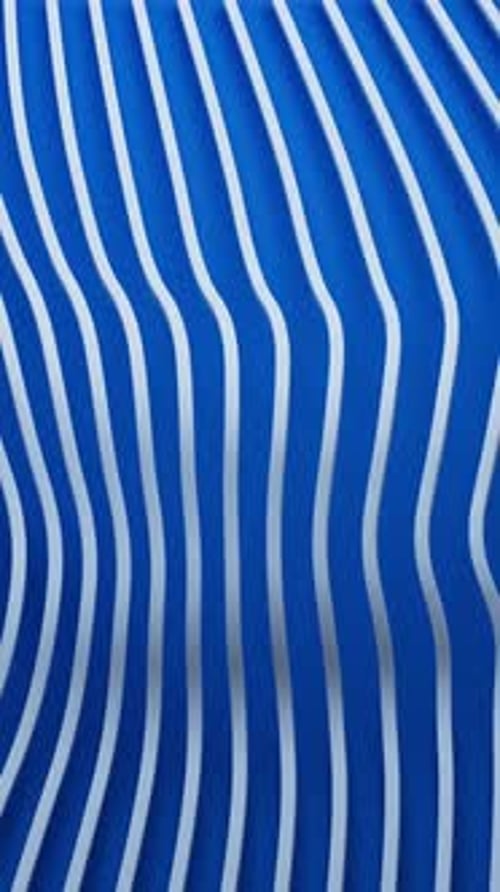 Animación 3D fluida de líneas blancas sobre un fondo azul.
