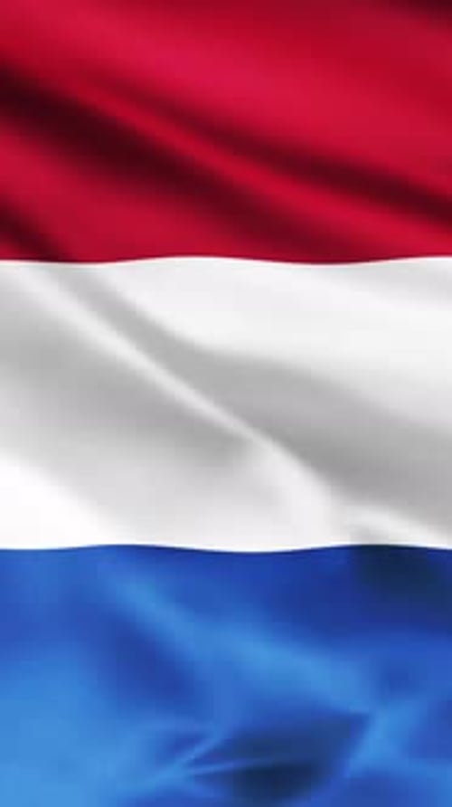 Realistic Waving Flag of the Netherlands Animation