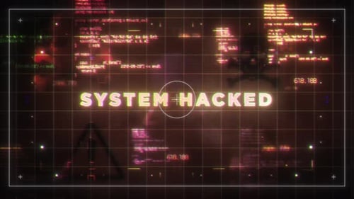 System Hacked Glitch Screen Warning Animation