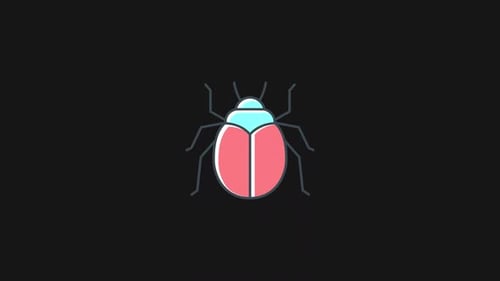 Animated Beetle Line Art Drawing Reveal