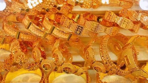 Beautiful Golden Bracelets In Gold Souk