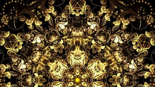 Elegant Gold Ornate Mandala Particle Animation