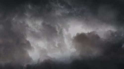 Stormy Gray Clouds Moving Slowly Across Sky
