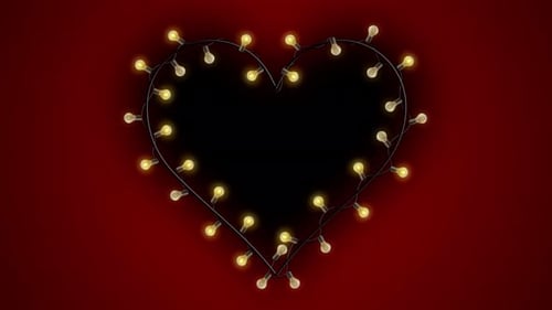 Glowing Heart String Lights Reveal Title Animation