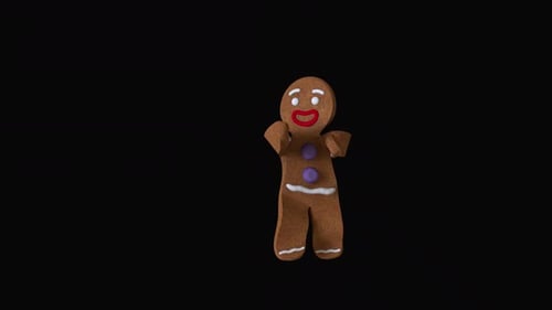 Animated 3D Gingerbread Man Dancing Character Loop