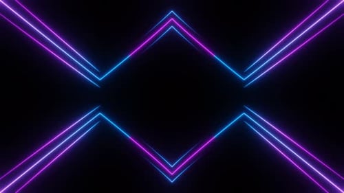 Abstract Purple Neon Rhombus Frame Loop Animation Background