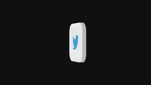 3D Rotating Twitter Social Media Icon Animation