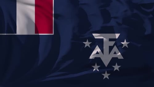 Waving Flag of French Southern and Antarctic Lands