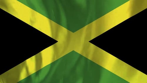 Realistic Waving Jamaica National Flag Loop
