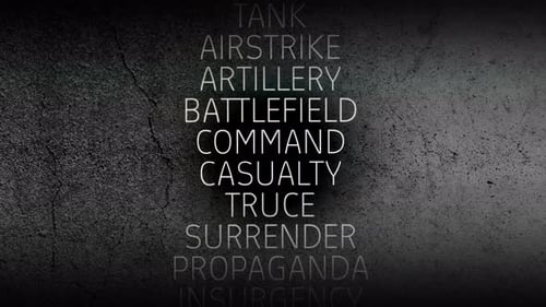 Animated War and Conflict Terminology Text Reveal