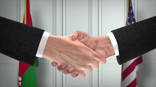 International Partnership Handshake Agreement Animation