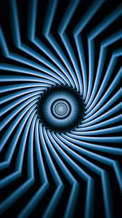 3D Loop Animation of Glowing Hypnotic Tunnel Spiral in Motion