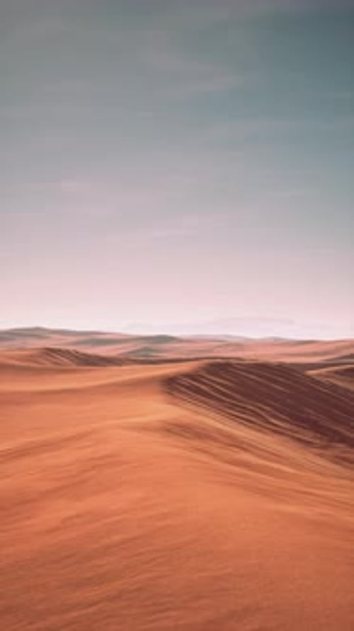 Desert Landscape With Sand Dunes and Blue Sky