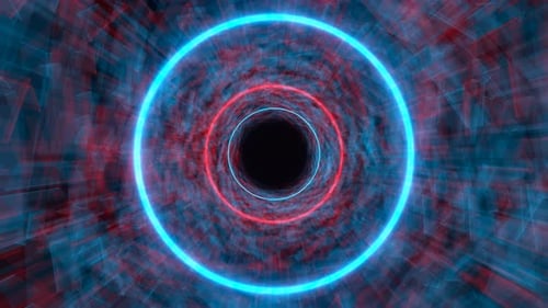 Red And Blue Pulsating Hypnotic Tunnel Background Vj Loop In 4K