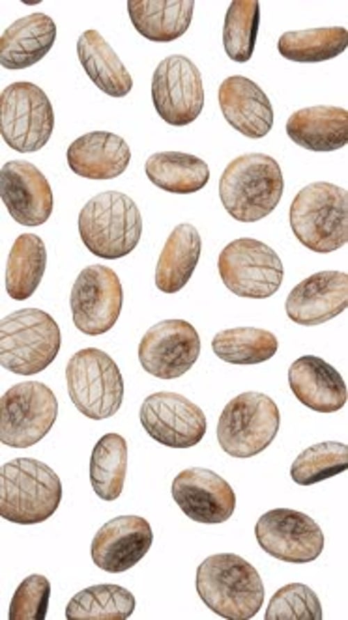 Animated Falling Bread Pattern on White Background