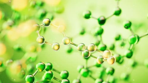 Transparent green molecules background