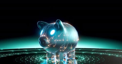 Concept of saving money using crypto money