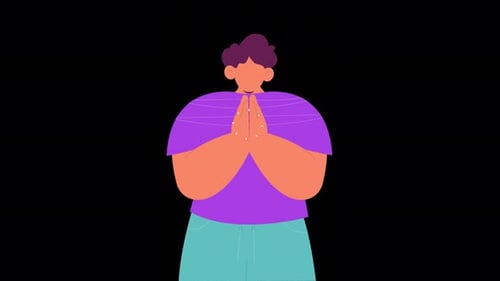 Leute aus der Zeichentrickserie bitten um Animation 4K auf Alpha