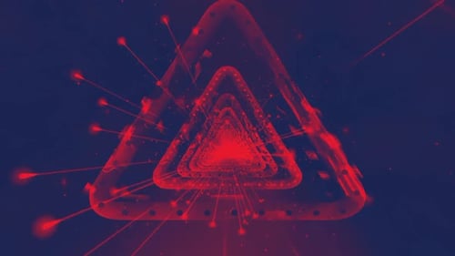 Red Sparkling Triangle Shape Tunnel Background