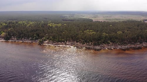 Luftaufnahme Küste Sommerlandschaft Schöner Fluss