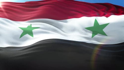Realistische Flagge Syriens vergrößern 4K