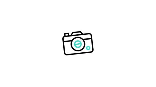 Animated Flat Design Camera Icon Flash