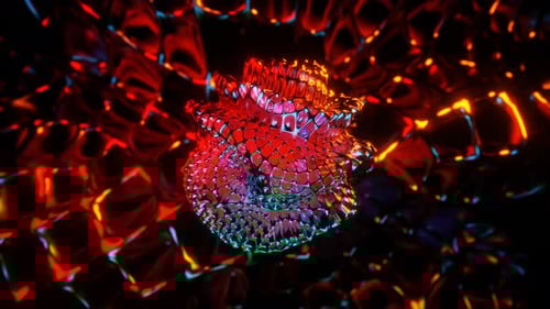 Fliegende abstrakte Kugel auf hellem Hintergrundhintergrund Abstrakter VJ Loop