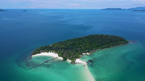 Tropical Island Koh Kham Trat Thailand Aerial View of Tropical Island Near Koh Mak Thailand