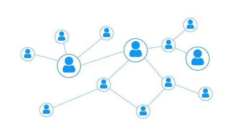 Animated Network of People Connecting Icons Flat Design