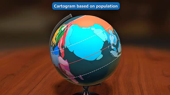 Animated Population Cartogram on a Rotating Globe, Backgrounds Motion ...