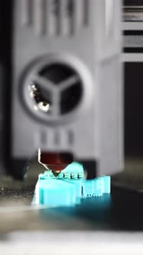 Modern 3D Printer Printing Plastic Model Layer By Layer