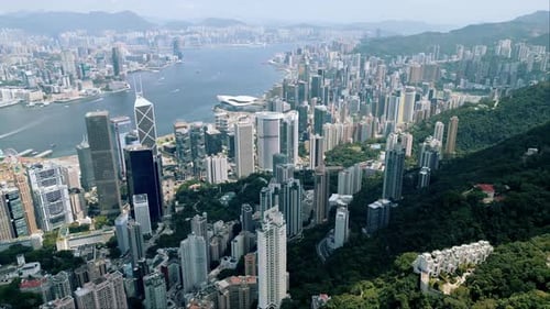 Hong Kong View on Metropolis Cityscape of China City or HK Town